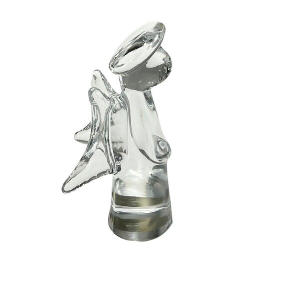 Vintage Genuine Lead Crystal Christmas Angel Figurine Paperweight Decor 8” - Picture 3 of 9